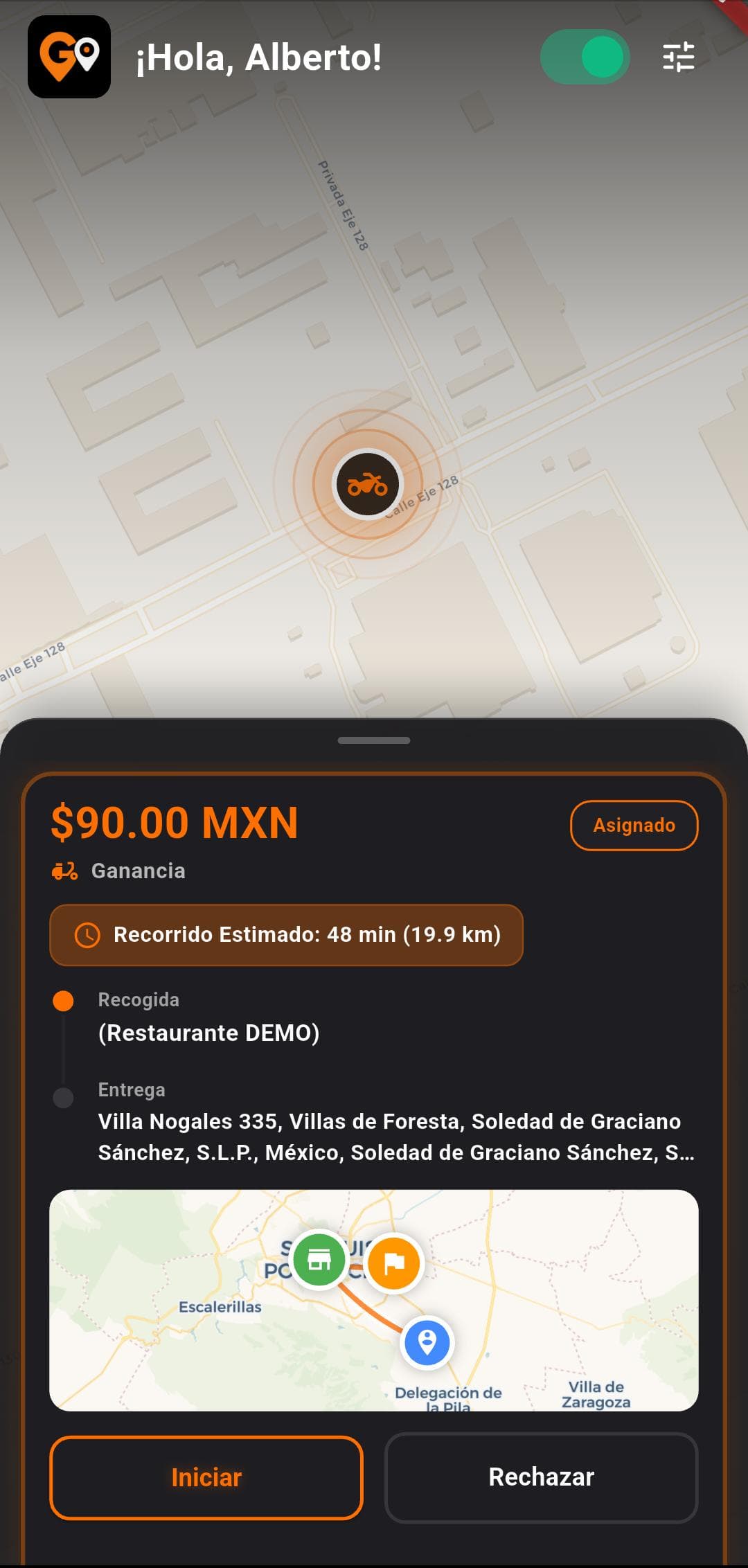 Captura de pantalla de GoDelivery Driver